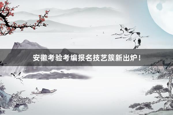 安徽考验考编报名技艺簇新出炉！